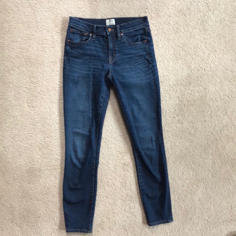 JCrew high waisted toothpick blue jeans